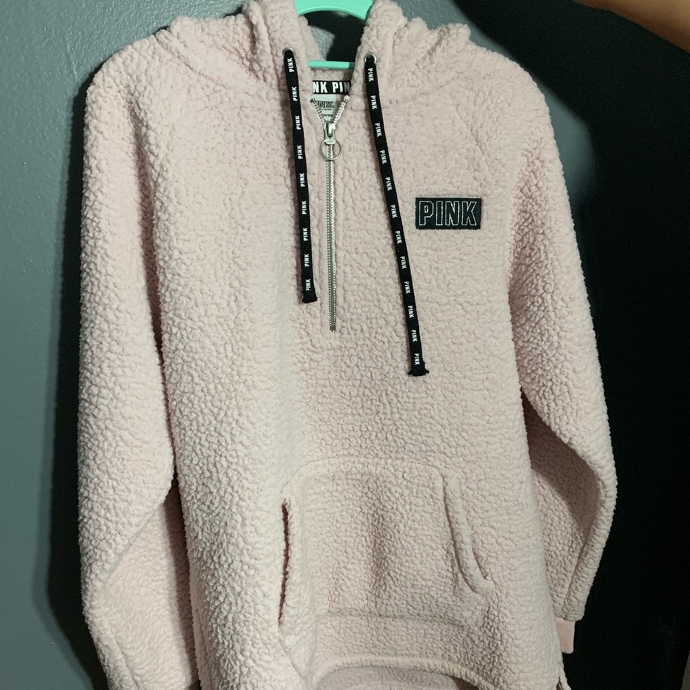 VS Pink Victoria Secret Pink Sherpa Zip-Up Jacket